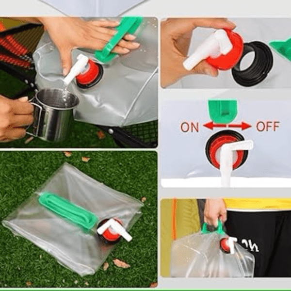 Outdoor Folding Water Bag Collapsible Storage Bucket with Tap 20L - Image 5