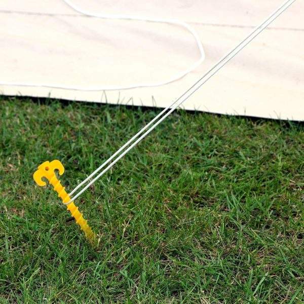 6 Heavy-Duty Plastic Camping Tent Spiral Pegs (Pack of 6) - Image 2
