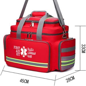 Professional First Aid Bag with Reflective Strips Large Capacity