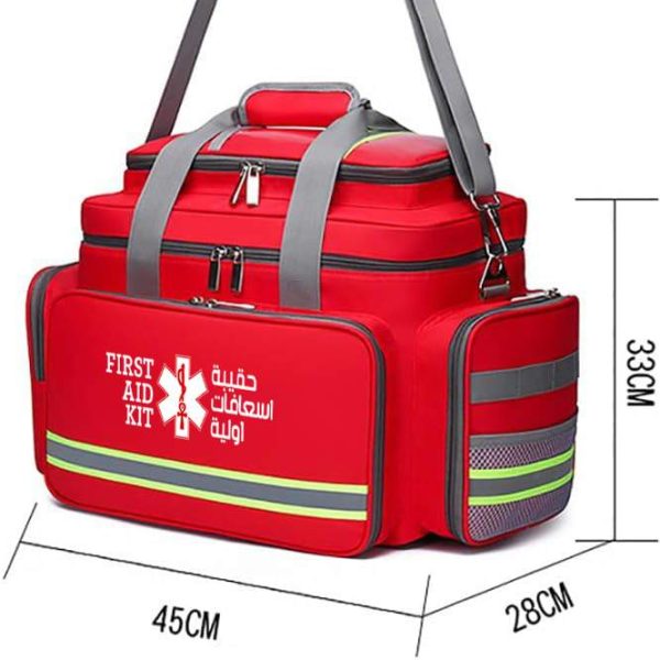 Professional First Aid Bag with Reflective Strips Large Capacity