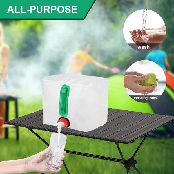 Outdoor Folding Water Bag Collapsible Storage Bucket with Tap 20L - Image 2