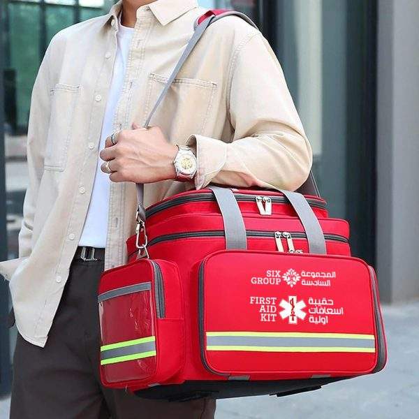 Professional First Aid Bag with Reflective Strips Large Capacity - Image 10