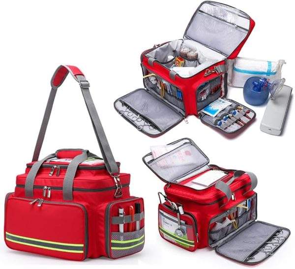 Professional First Aid Bag with Reflective Strips Large Capacity - Image 6