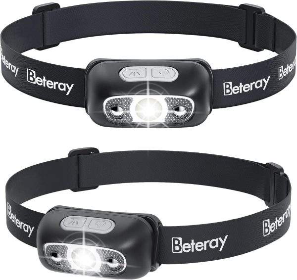Headlamp 300 Lumens IPX4 LED Sensor USB Rechargeable