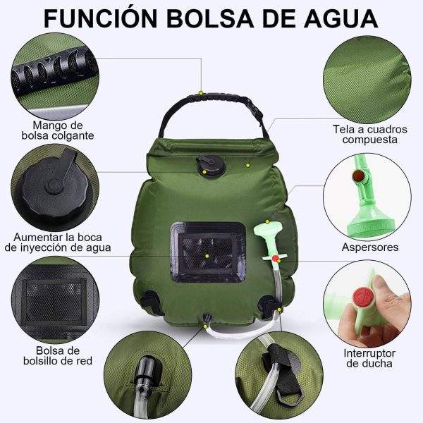 Shower Bag Camping Portable 5 Gallon/20L Solar Quick Heating - Image 2