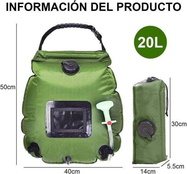 Shower Bag Camping Portable 5 Gallon/20L Solar Quick Heating - Image 7