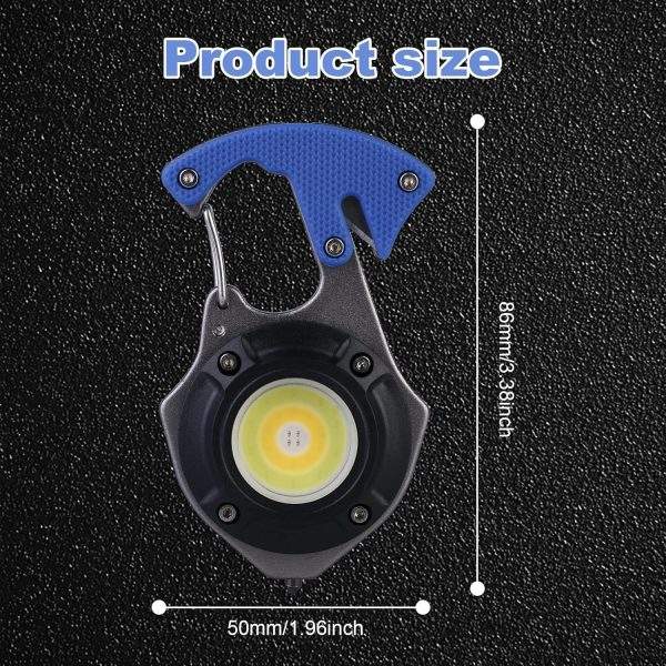 LED Keychain Flashlight: 7 Light Modes, Safety Cutter, Glass Hammer - Image 4