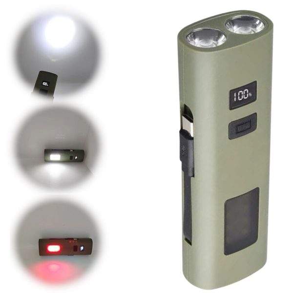 3-in-1 LED Flashlight Power Bank USB Charging - Image 3