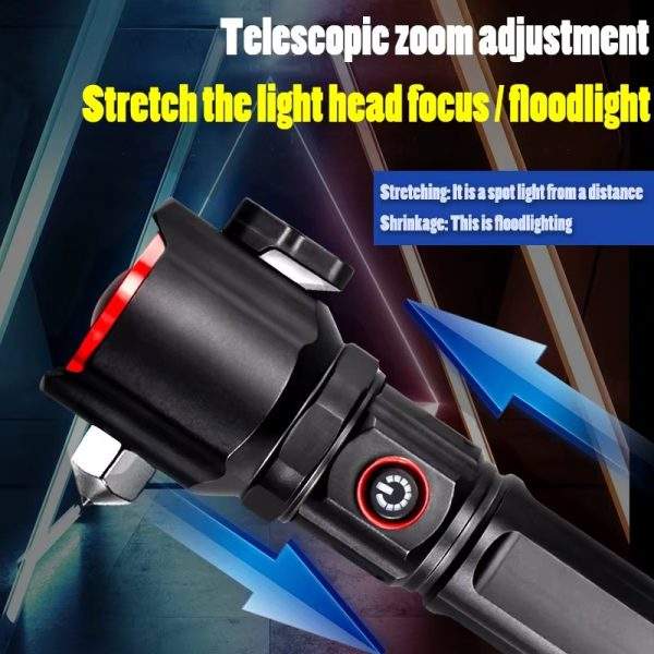 Emergency flashlight, power bank, glass breaker and belt cutter - Image 5